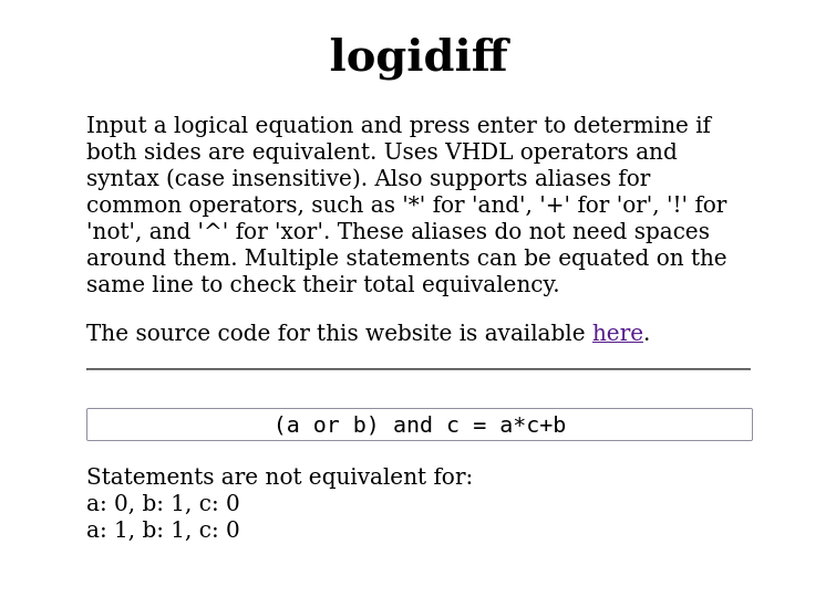 Logidiff website